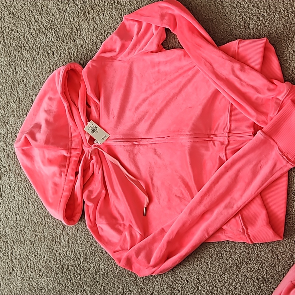 Nwt Aerie crop velour zip up